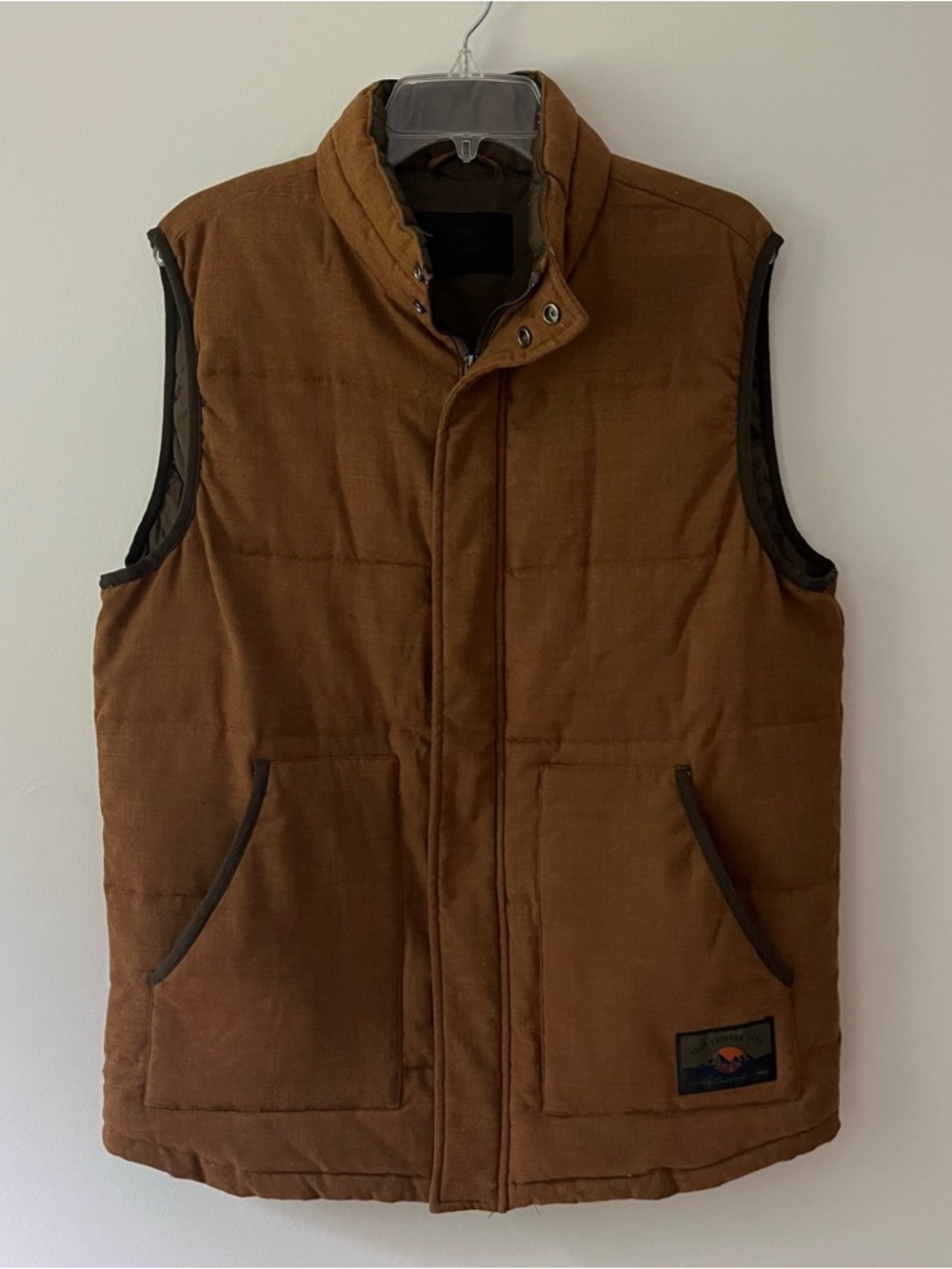 Men's Scotch & Soda Quilted Puffer Vest Large Brown Preppy Rugged Gorpcore